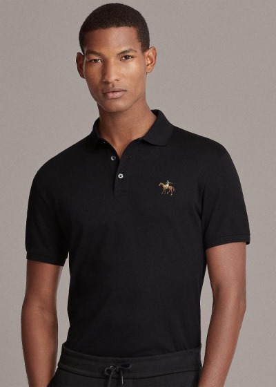 Ralph Lauren Custom Fit Piqué Polo Shirt Herre Danmark (YARDJ3479)